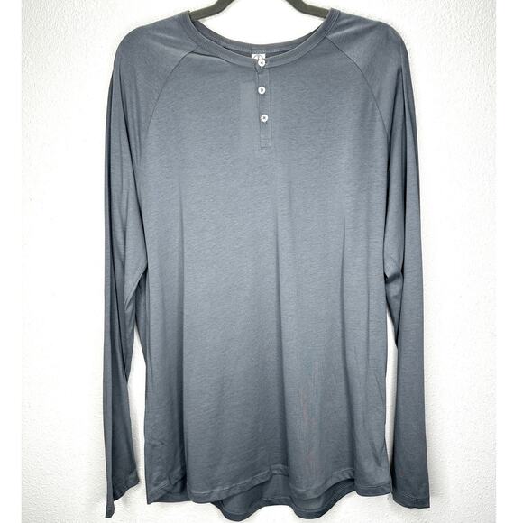 Alternative Earth Ocean Gray Raglan Sleeve Round Neck Henley Tee XL - Picture 3 of 14